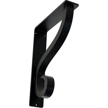 Ekena Millwork Ashford Triple, Wrought Iron Bracket, (Triple center brace), Powder Coated Blac 2"W x 7 1/2"D x 10"H BKTM02X07X10TAS